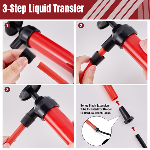 Thorstone 200cc Siphon Fluid Transfer Pump Kit With Max 86 Inch Long Hoses