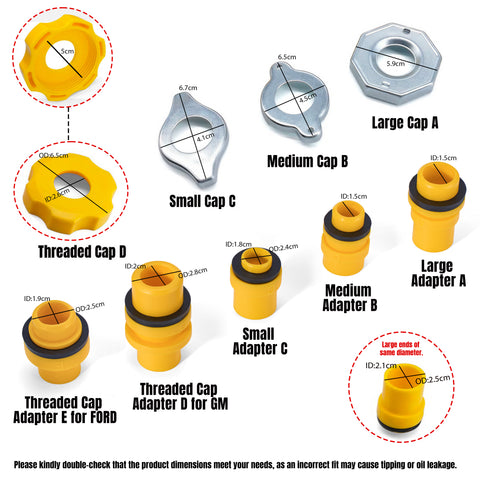 Thorstone 16-Piece No-Spill Coolant Funnel Kit