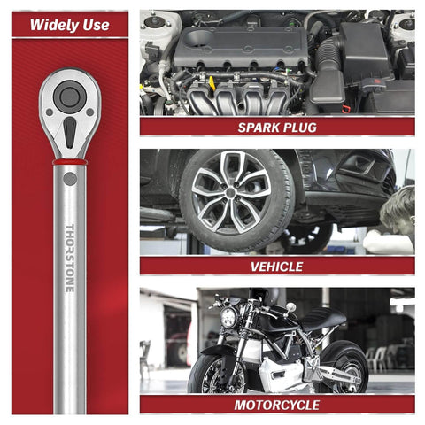 Thorstone 1/2-inch Drive Click Torque Wrench, 25-250 ft.-lb./33.9-338.9 Nm, 72-Tooth Gear