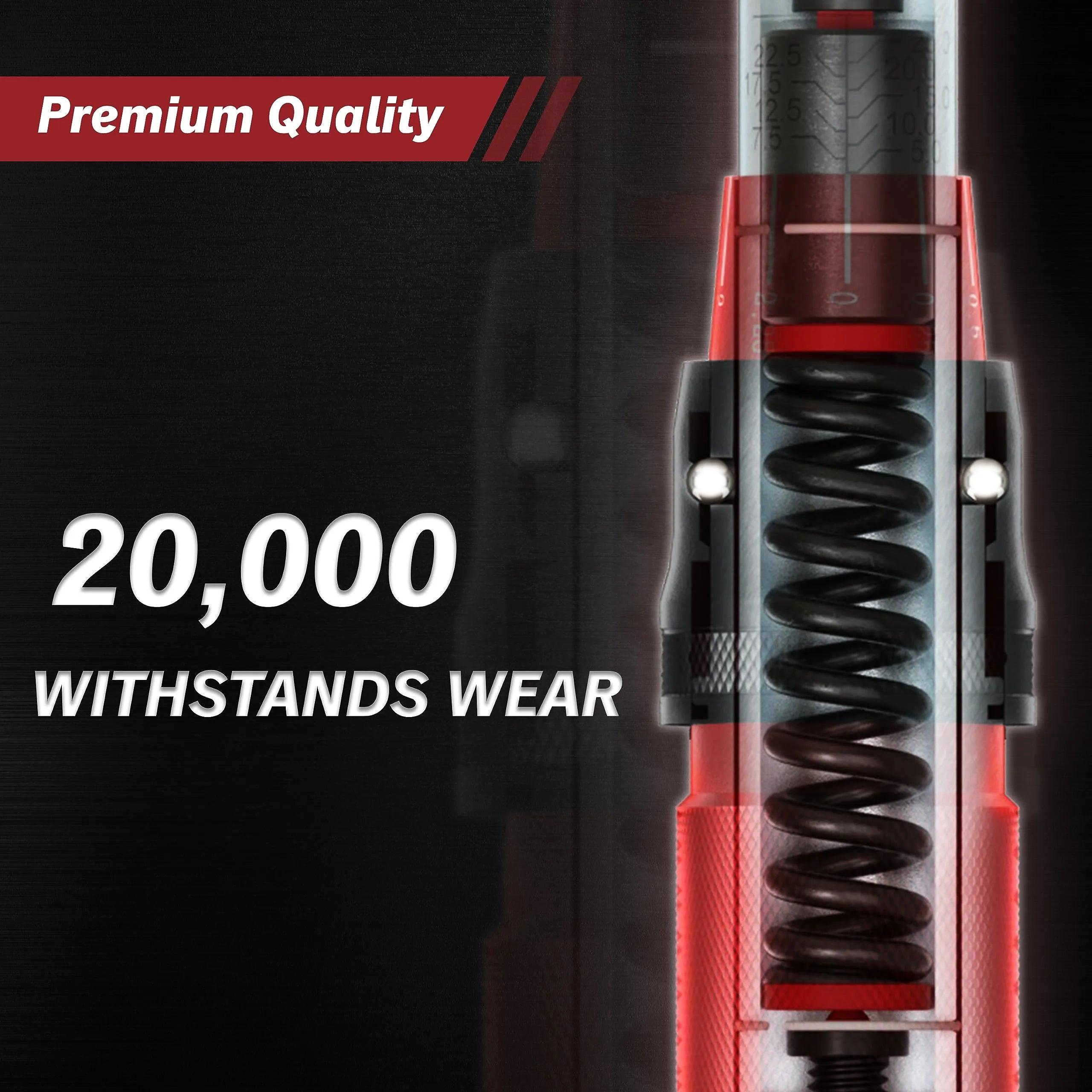 Thorstone 1/4-inch Drive Click Torque Wrench, 20-200 in.-lb./2.26~22.6 Nm, 90-Tooth Gear