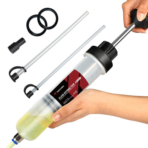 Thorstone 200CC Automotive Fluid Extractor Pump, Oil Change Syringe with Hose, Manual Fuel Suction & Filler, Fluid Oil Change Evacuator (7 Oz./0.21 Qt./200 CC)