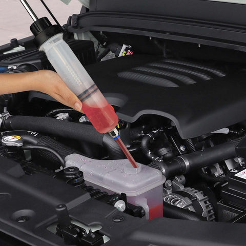 Thorstone 200CC Automotive Fluid Extractor Pump, Oil Change Syringe with Hose, Manual Fuel Suction & Filler, Fluid Oil Change Evacuator (7 Oz./0.21 Qt./200 CC)