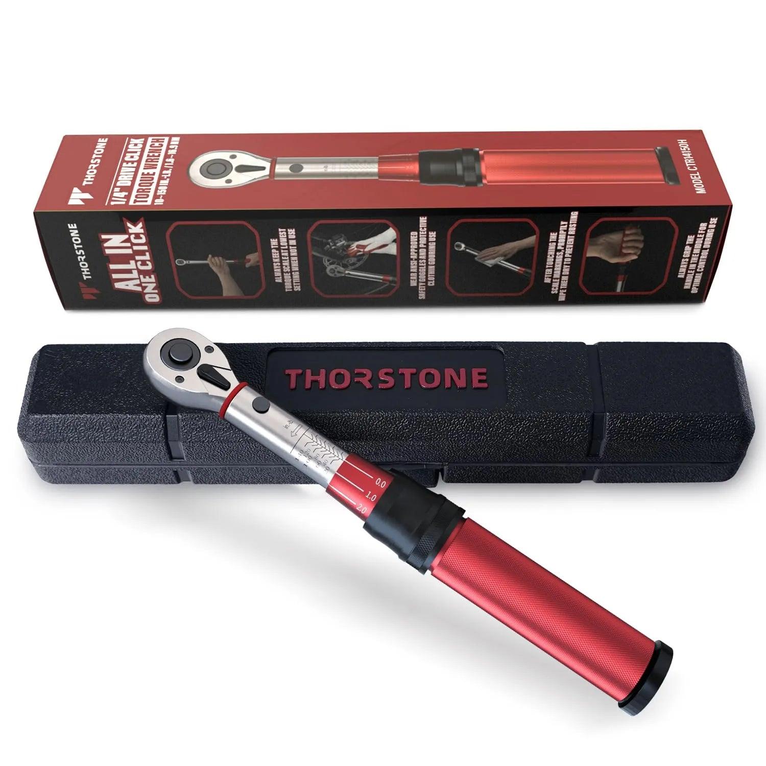 Thorstone 1/4-inch Drive Click Torque Wrench, 10-150 in.-lb./1.1~16.9 Nm, 90-Tooth Gear