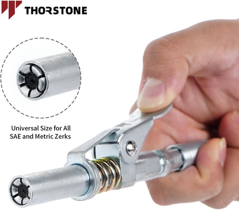 Thorstone 18 Inch Spring Flex Hose & Lock Coupler Set for Grease Gun